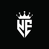 ye logotyp monogram emblem stil med krona form designmall vektor