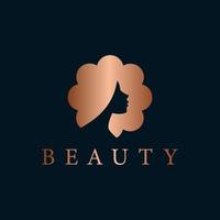 farbige Haare abstrakte Frau Logo-Design. Porträt im minimalistischen Stil vektor