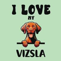 jag kärlek min vizsla hund t-shirt design vektor