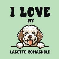 ich Liebe meine Lagotto Romagna Hund T-Shirt Design vektor