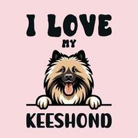 jag kärlek min keeshond hund t-shirt design vektor