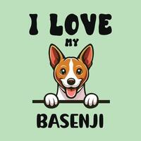 ich Liebe meine Basenji Hund T-Shirt Design Vektor