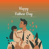 en affisch av en tecknad serie far och hans dotter en vektor illustration