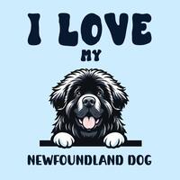 jag kärlek min newfoundland hund t-shirt design vektor