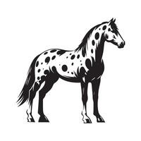 ai genererad en svart och vit teckning av en häst på en vit bakgrund vektor