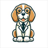 ai genererad beagle hund läkare Sammanträde och ser upp illustration vektor
