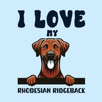 jag kärlek min rhodesian ridgeback hund t-shirt design vektor