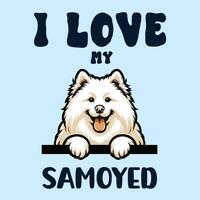 ich Liebe meine samoyed Hund T-Shirt Design vektor