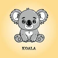 ai genererad koala tecknad serie är en Sammanträde vektor illustration i svart och vit