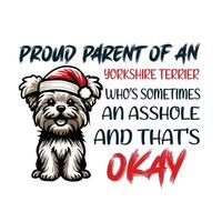 stolz Elternteil von ein Yorkshire Terrier T-Shirt Design vektor