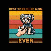 bäst yorkshire terrier mamma någonsin retro t-shirt design vektor