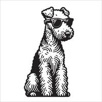 ai generiert airedale Terrier Hund tragen Sonnenbrille Illustration vektor