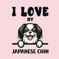 jag kärlek min japansk haka hund t-shirt design vektor