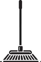 minimal Fußboden Mopp Symbol Symbol, eben Illustration, schwarz Farbe Silhouette, Weiß Hintergrund 16 vektor