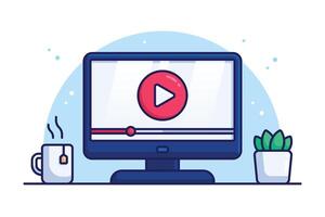 Karikatur Streaming online Video auf Computer vektor