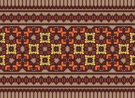 Pixel ethnisch Muster Vektor Hintergrund. nahtlos Muster traditionell, Design zum Hintergrund, Hintergrund, Batik, Stoff, Teppich, Kleidung, Verpackung, und textil.ethnisch Muster Vektor Illustration.