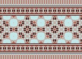 geometrisk mönster av modern eleganta textur. gränser i de form av en pixel prydnad för broderi, keramisk plattor och textil- interiör design element. sömlös illustration vektor