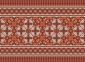 Pixel ethnisch Muster Vektor Hintergrund. nahtlos Muster traditionell, Design zum Hintergrund, Hintergrund, Batik, Stoff, Teppich, Kleidung, Verpackung, und textil.ethnisch Muster Vektor Illustration.