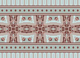 Pixel traditionell ethnisch Muster Paisley Blume Ikat Hintergrund abstrakt aztekisch afrikanisch indonesisch indisch nahtlos Muster zum Stoff drucken Stoff Kleid Teppich Vorhänge und Sarong vektor