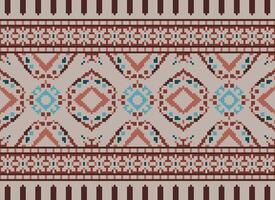 etnisk geometrisk tyg mönster korsa stitch.ikat broderi etnisk orientalisk pixel mönster blå bakgrund. abstrakt, vektor, illustration. textur, kläder, ram, dekoration, motiv, siden tapet. vektor