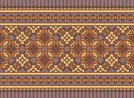 Pixel ethnisch Muster Vektor Hintergrund. nahtlos Muster traditionell, Design zum Hintergrund, Hintergrund, Batik, Stoff, Teppich, Kleidung, Verpackung, und textil.ethnisch Muster Vektor Illustration.