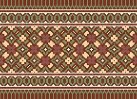 Pixel ethnisch Muster Vektor Hintergrund. nahtlos Muster traditionell, Design zum Hintergrund, Hintergrund, Batik, Stoff, Teppich, Kleidung, Verpackung, und textil.ethnisch Muster Vektor Illustration.