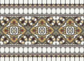 pixel traditionell etnisk mönster paisley blomma ikat bakgrund abstrakt aztec afrikansk indonesiska indisk sömlös mönster för tyg skriva ut trasa klänning matta gardiner och sarong vektor