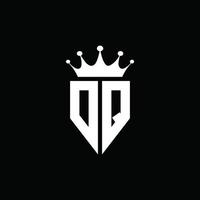 dq-Logo-Monogramm-Emblem-Stil mit Kronenform-Designvorlage vektor