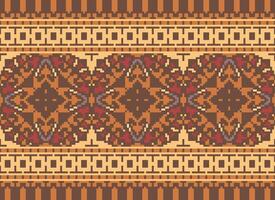 ethnisch geometrisch Stoff Muster Kreuz Stich.ikat Stickerei ethnisch orientalisch Pixel Muster Blau Hintergrund. abstrakt, vektor, illustration. Textur, Kleidung, Rahmen, Dekoration, Motive, Seide Hintergrund. vektor