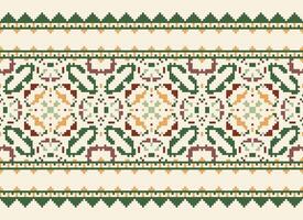 etnisk geometrisk tyg mönster korsa stitch.ikat broderi etnisk orientalisk pixel mönster blå bakgrund. abstrakt, vektor, illustration. textur, kläder, ram, dekoration, motiv, siden tapet. vektor