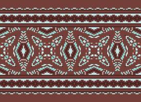 korsa sy mönster med blommig mönster. traditionell korsa sy handarbete. geometrisk etnisk mönster, broderi, textil- ornament, tyg, hand sys mönster, kulturell söm pixel konst. vektor