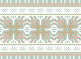 ethnisch geometrisch Stoff Muster Kreuz Stich.ikat Stickerei ethnisch orientalisch Pixel Muster Blau Hintergrund. abstrakt, vektor, illustration. Textur, Kleidung, Rahmen, Dekoration, Motive, Seide Hintergrund. vektor