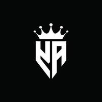 ya logotyp monogram emblem stil med krona form designmall vektor