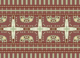 ethnisch geometrisch Stoff Muster Kreuz Stich.ikat Stickerei ethnisch orientalisch Pixel Muster Blau Hintergrund. abstrakt, vektor, illustration. Textur, Kleidung, Rahmen, Dekoration, Motive, Seide Hintergrund. vektor