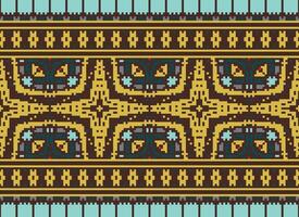 pixel etnisk mönster vektor bakgrund. sömlös mönster traditionell, design för bakgrund, tapet, batik, tyg, matta, Kläder, omslag, och textil.etnisk mönster vektor illustration.