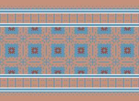 Pixel ethnisch Muster Vektor Hintergrund. nahtlos Muster traditionell, Design zum Hintergrund, Hintergrund, Batik, Stoff, Teppich, Kleidung, Verpackung, und textil.ethnisch Muster Vektor Illustration.