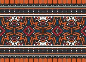 Natur Jahrgänge Kreuz Stich traditionell ethnisch Muster Paisley Blume Ikat Hintergrund abstrakt aztekisch afrikanisch indonesisch indisch nahtlos Muster zum Stoff drucken Stoff Kleid Teppich Vorhänge und Sarong vektor