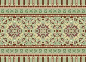 ethnisch geometrisch Stoff Muster Kreuz Stich.ikat Stickerei ethnisch orientalisch Pixel Muster Blau Hintergrund. abstrakt, vektor, illustration. Textur, Kleidung, Rahmen, Dekoration, Motive, Seide Hintergrund. vektor