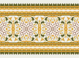 Pixel ethnisch Muster Vektor Hintergrund. nahtlos Muster traditionell, Design zum Hintergrund, Hintergrund, Batik, Stoff, Teppich, Kleidung, Verpackung, und textil.ethnisch Muster Vektor Illustration.