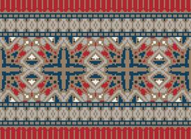 Kreuz Stich Muster mit Blumen- Entwürfe. traditionell Kreuz Stich Handarbeit. geometrisch ethnisch Muster, Stickerei, Textil- Ornamentik, Stoff, Hand genäht Muster, kulturell Nähen Pixel Kunst. vektor