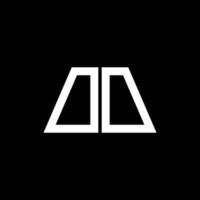 tun Logo abstraktes Monogramm auf schwarzem Hintergrund isoliert vektor