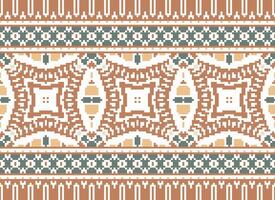 etnisk geometrisk tyg mönster korsa stitch.ikat broderi etnisk orientalisk pixel mönster blå bakgrund. abstrakt, vektor, illustration. textur, kläder, ram, dekoration, motiv, siden tapet. vektor