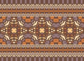 ethnisch geometrisch Stoff Muster Kreuz Stich.ikat Stickerei ethnisch orientalisch Pixel Muster Blau Hintergrund. abstrakt, vektor, illustration. Textur, Kleidung, Rahmen, Dekoration, Motive, Seide Hintergrund. vektor