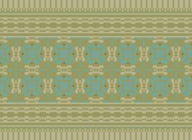 etnisk geometrisk tyg mönster korsa stitch.ikat broderi etnisk orientalisk pixel mönster blå bakgrund. abstrakt, vektor, illustration. textur, kläder, ram, dekoration, motiv, siden tapet. vektor