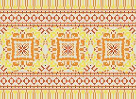 ethnisch geometrisch Stoff Muster Kreuz Stich.ikat Stickerei ethnisch orientalisch Pixel Muster Blau Hintergrund. abstrakt, vektor, illustration. Textur, Kleidung, Rahmen, Dekoration, Motive, Seide Hintergrund. vektor