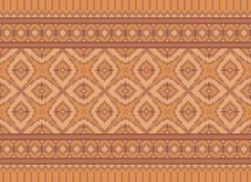 en blommig pixel konst mönster på grå bakgrund.geometrisk etnisk orientalisk broderi vektor illustration. pixel stil, abstrakt bakgrund, korsa stitch.design för textur, tyg, trasa, scarf, skriva ut