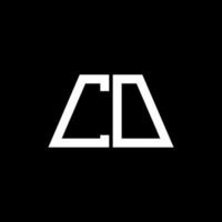 co logotyp abstrakt monogram isolerad på svart bakgrund vektor