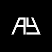 ay logo abstraktes Monogramm auf schwarzem Hintergrund isoliert vektor