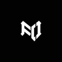 fo logotyp monogram med sköld form formgivningsmall vektor