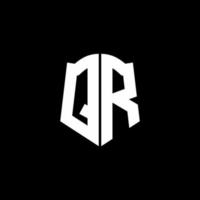 qr-Monogramm-Brief-Logo-Band mit Schild-Stil auf schwarzem Hintergrund isoliert vektor